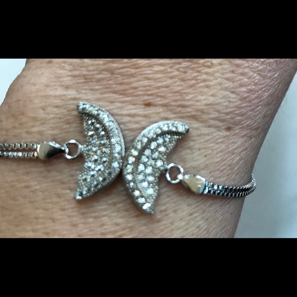 NWT sterling silver / CZ butterfly fly bracelet